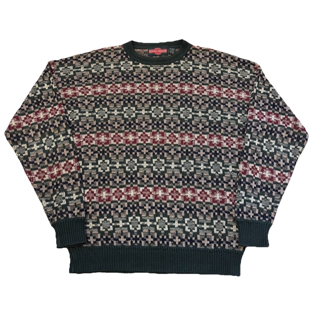 Vintage 90s Stone Haven Grandpa Sweater Ramie Cotton Blend Men's Size Large Tall
